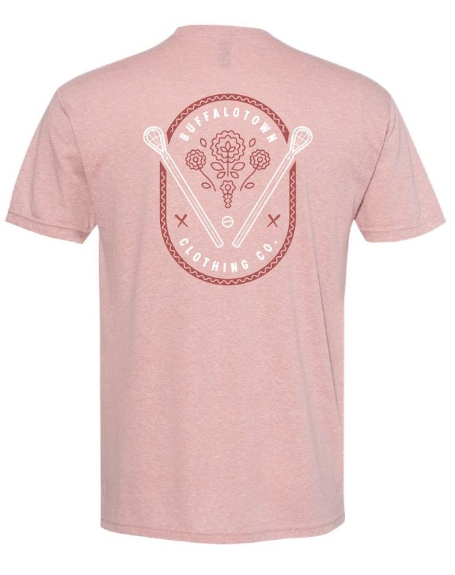 Floral Stickball Tee, Colour: Pink, Size: X-Small