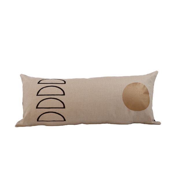 Indigo Arrows Lumbar Moon Pillow