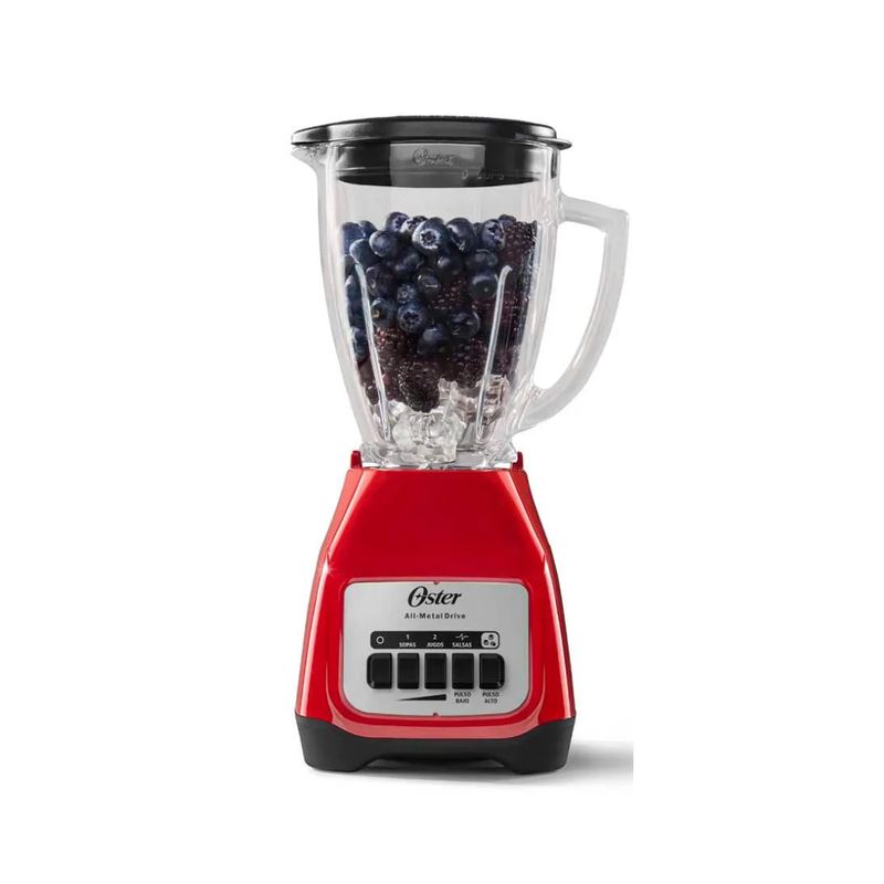 Licuadora Oster Blstkag-Rpb-013 Kaliman Boton 2 Velocidades Vidrio Rojo