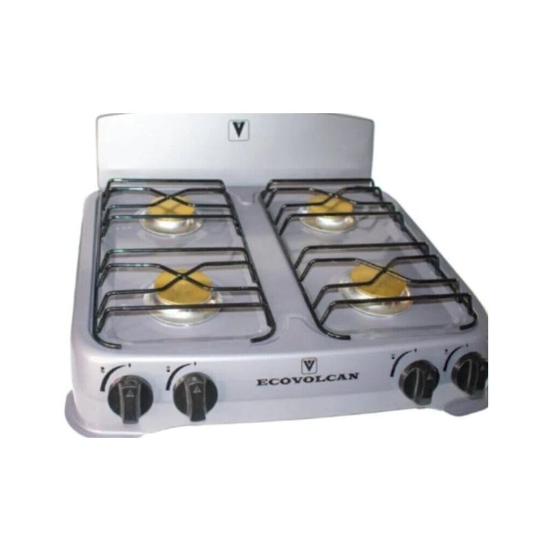 Estufa Eco Volcan Mesa 46127 4 Hornillas Silver