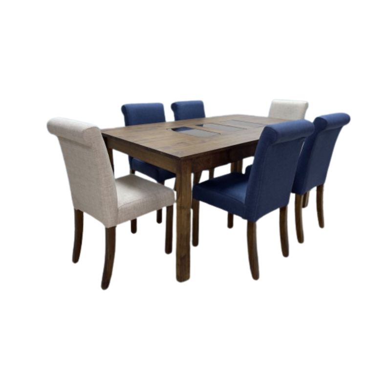 Comedor Primiun Terranova 6 Sillas Top/Vidrio