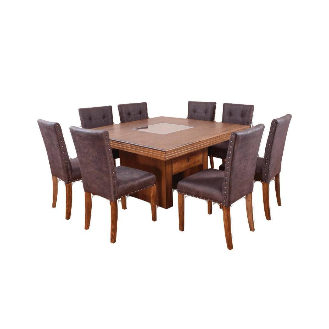 Comedor Primiun Oxford Listonado 8 Sillas Suiza/Tachuela