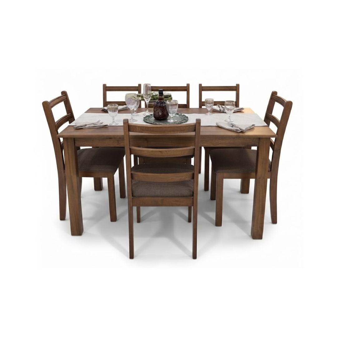 COMEDOR PRIMIUN DENVER LISTONADO 6 SILLAS ONTARIO