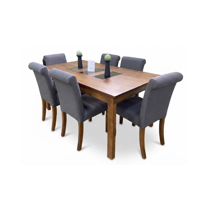 COMEDOR PRIMIUN TERRANOVA 6 SILLAS TOP/VIDRIO