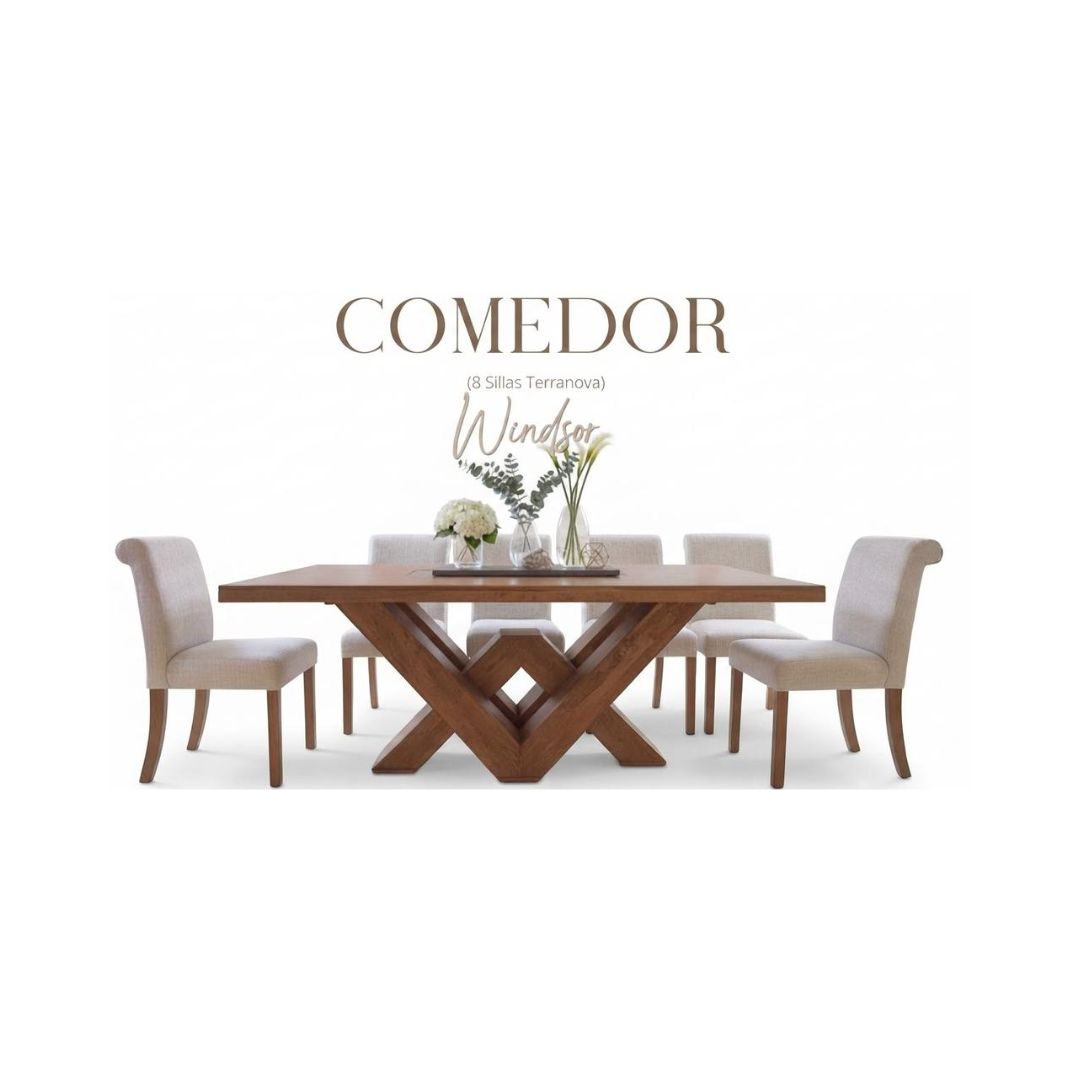 COMEDOR PRIMIUM WINDSOR 8 SILLAS TERRANOVA