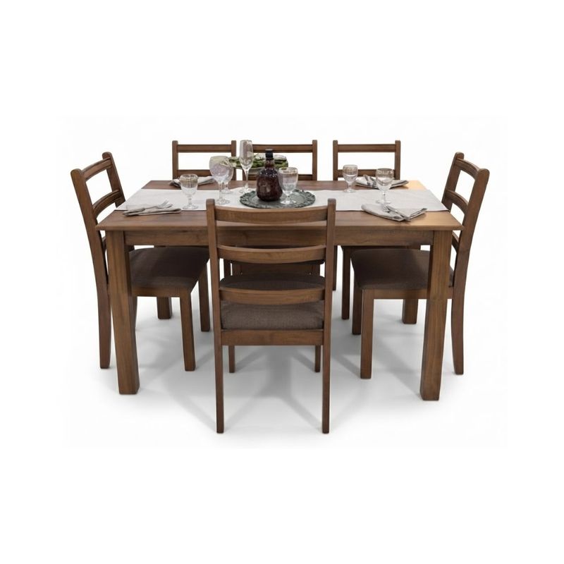 COMEDOR PRIMIUN DENVER LISTONADO 6 SILLAS ONTARIO