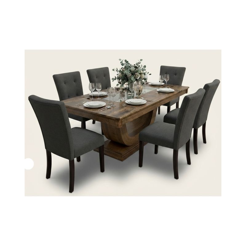 COMEDOR PRIMIUN COUNTRY LISTONADO 6 SILLAS SUIZA