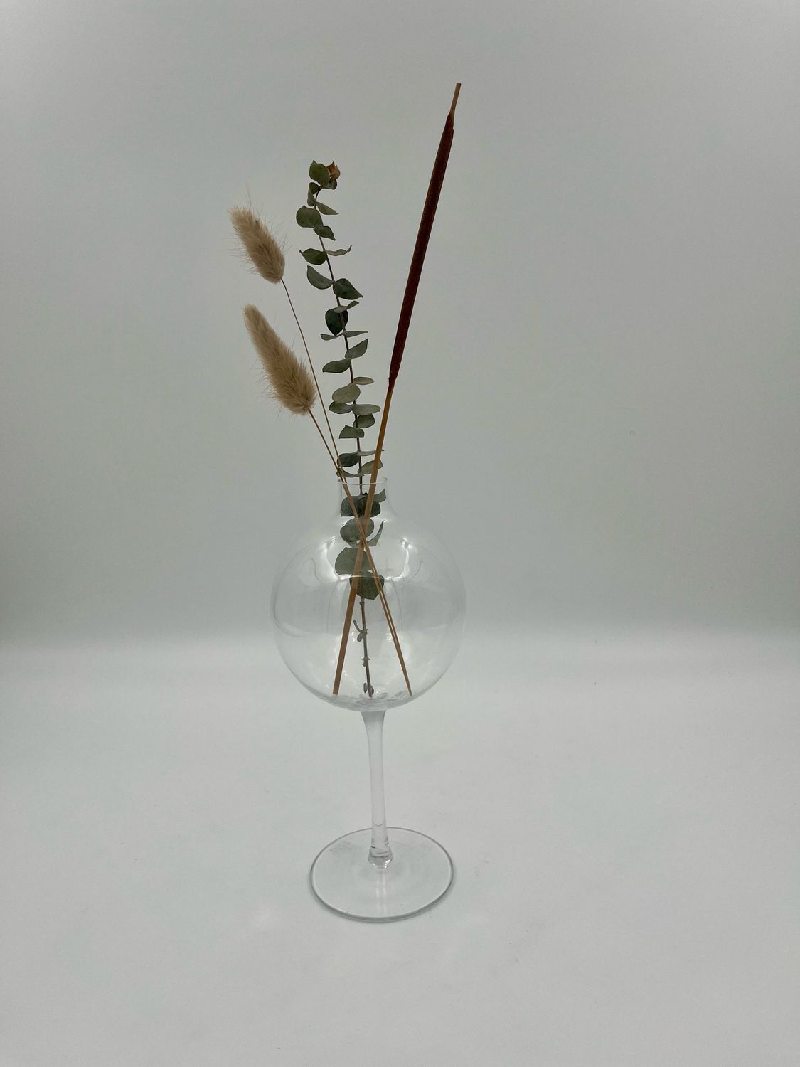 Clear Wine Glass Vase Medium