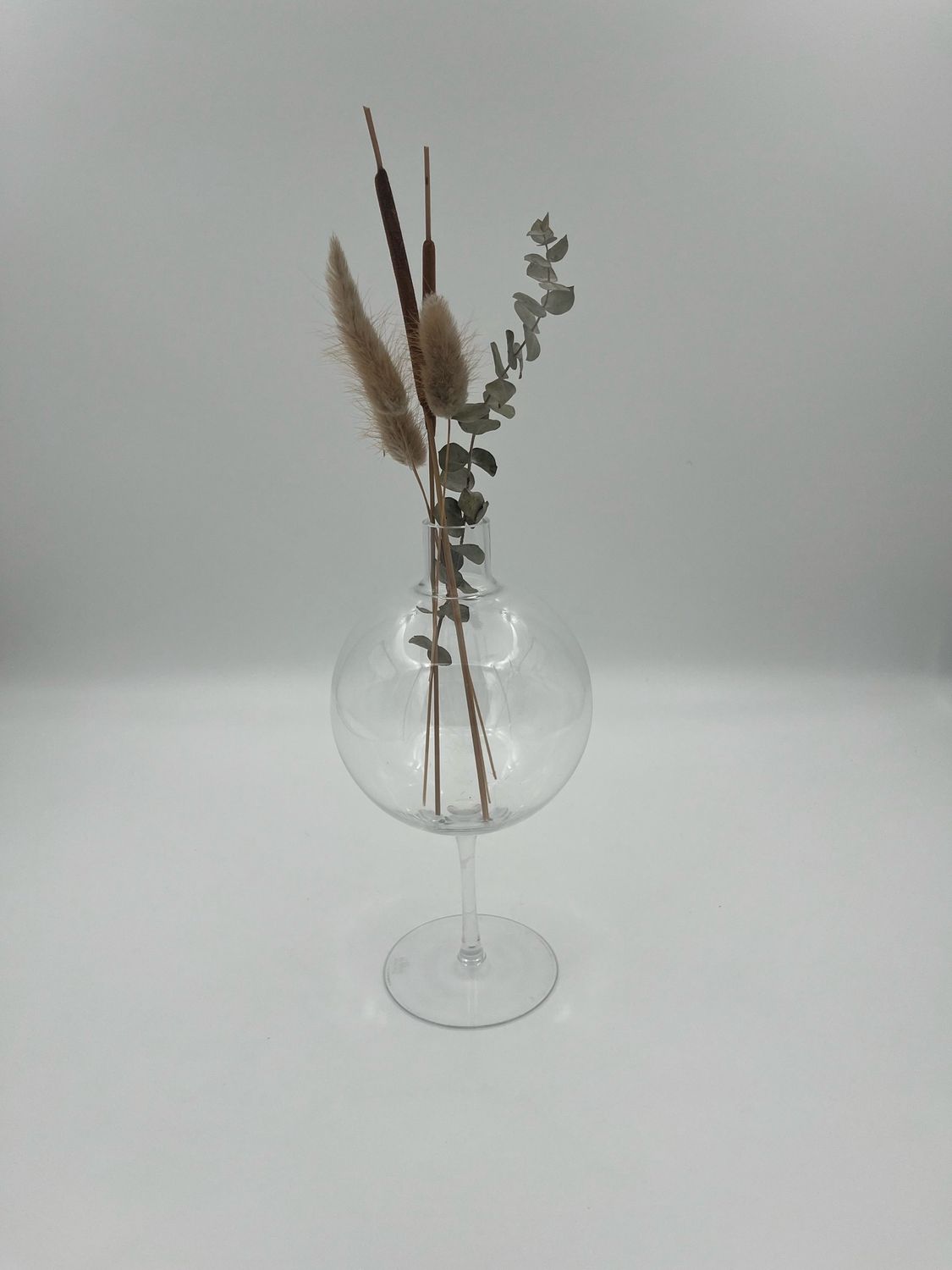 Clear Wine Glass Vase Large