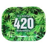 ROLLING TRAY METAL 420 GREEN 180X 120MM