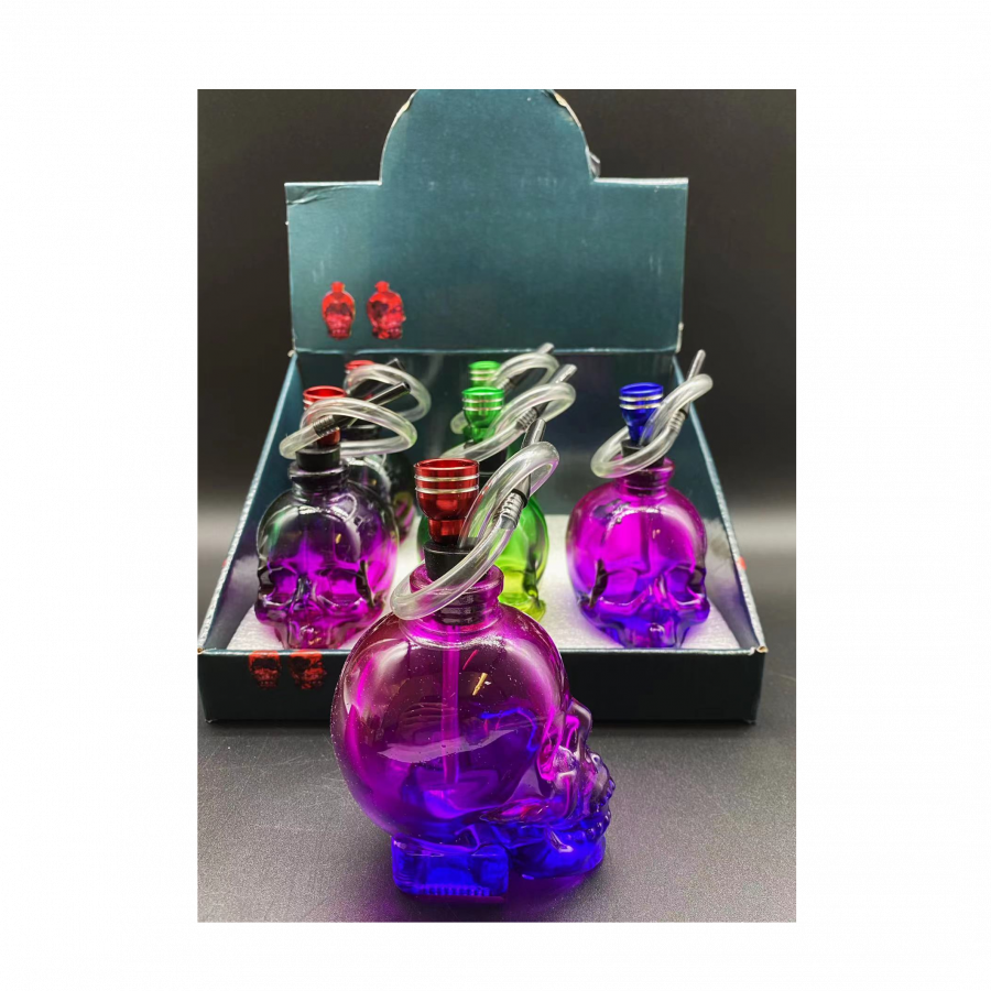 SMALL SKULL GLASS WATERPIPE #JL F0012