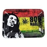 ROLLING TRAY METAL BOB MARLEY LEAF