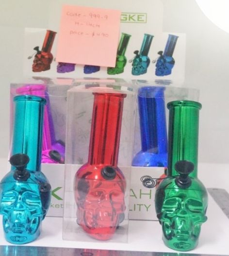 WATERPIPE METALLIC SKULL 14CM QD26782