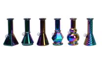 SMALL RAINBOW PLATED GLASS WATERPIPE 13572