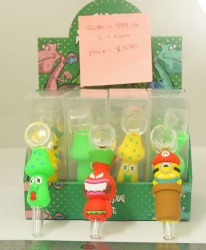 GLASS PIPE WITH SILICONE 10CM QD26783