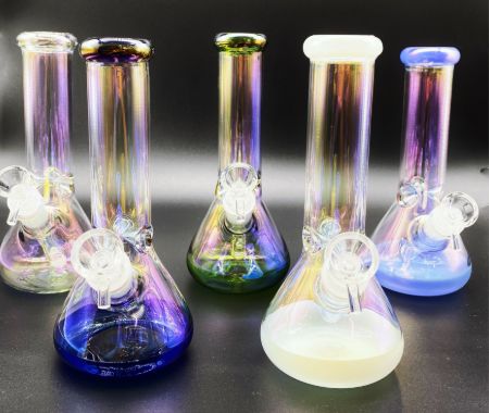 MIXED COLOURED GLASS WATERPIPE #1044