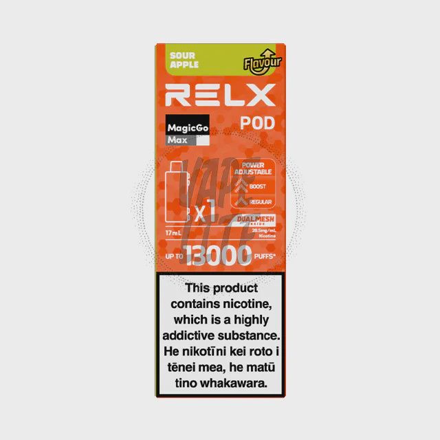 RELX MagicGo MAX POD (13000 PUFFS)- SOUR APPLE 28.5MG 17ML