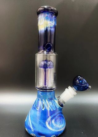 WATERPIPE GLASS BLUE 26CM #1114
