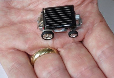 Solar car in hand