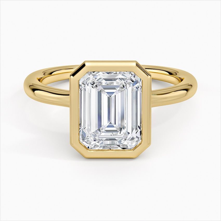 Diamond Bezel Solitaire Ring - 18K Yellow Gold