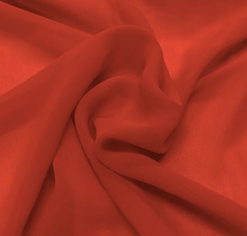 Red Silk Chiffon by the Yard