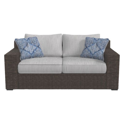 Ashley Furniture Alta Grande Patio Loveseat - Beige/Brown