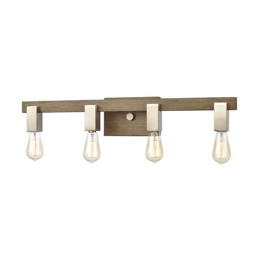 ELK Lighting Axis 4-Light Vanity Light in Light Wood and Satin Nickel