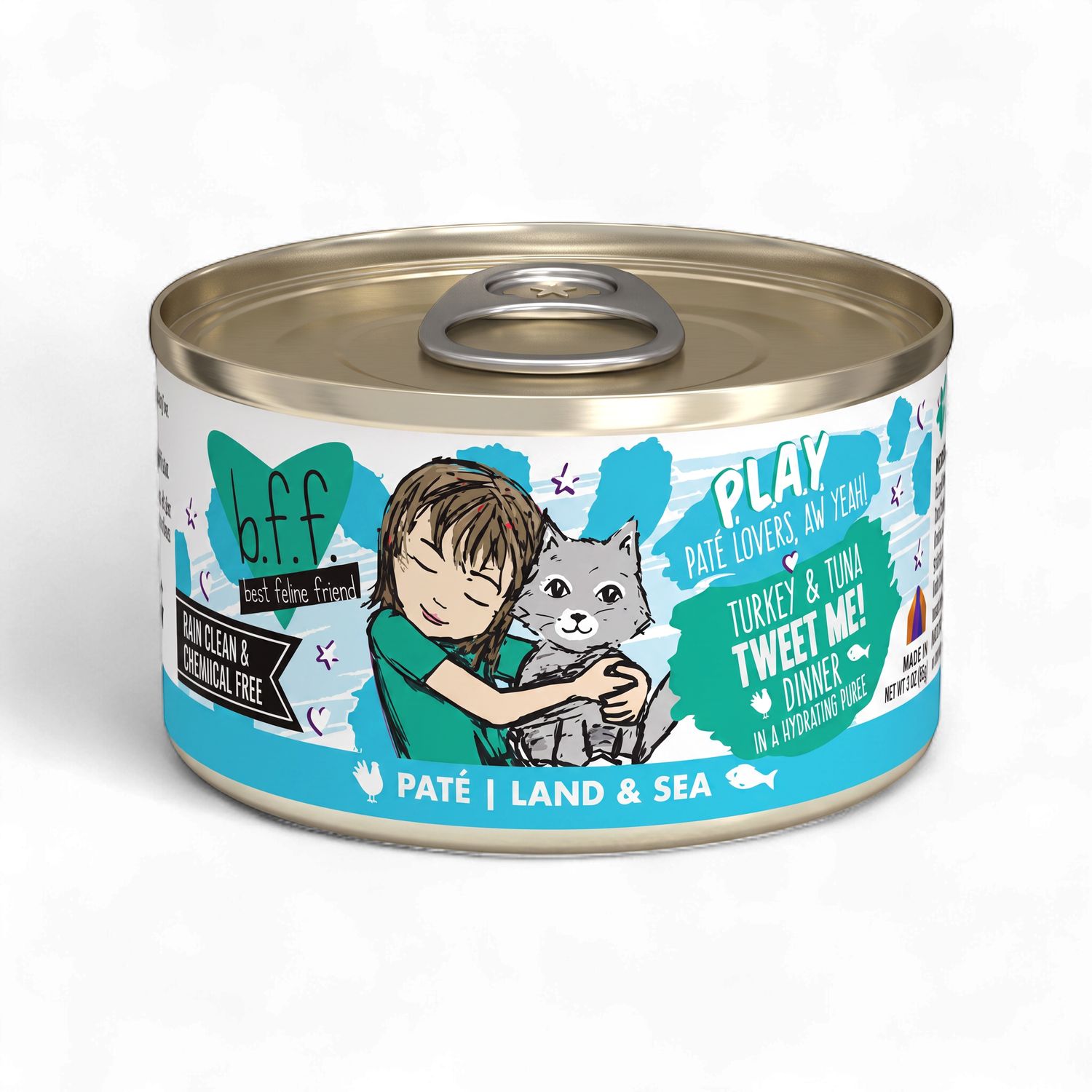 BFF Play Pate Lovers Turkey &amp; Tuna Tweet Me Wet Cat Food, 2.8-oz Can, Pack of 12, Size: Single Can