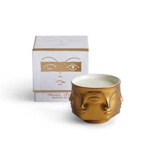 Muse Ceramic Candle, Colour: Gold