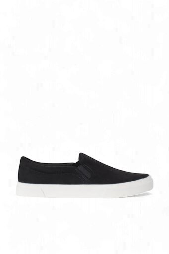 Men's Slip On Shoes - Black Suede, Colour: BLACK, Size: 7