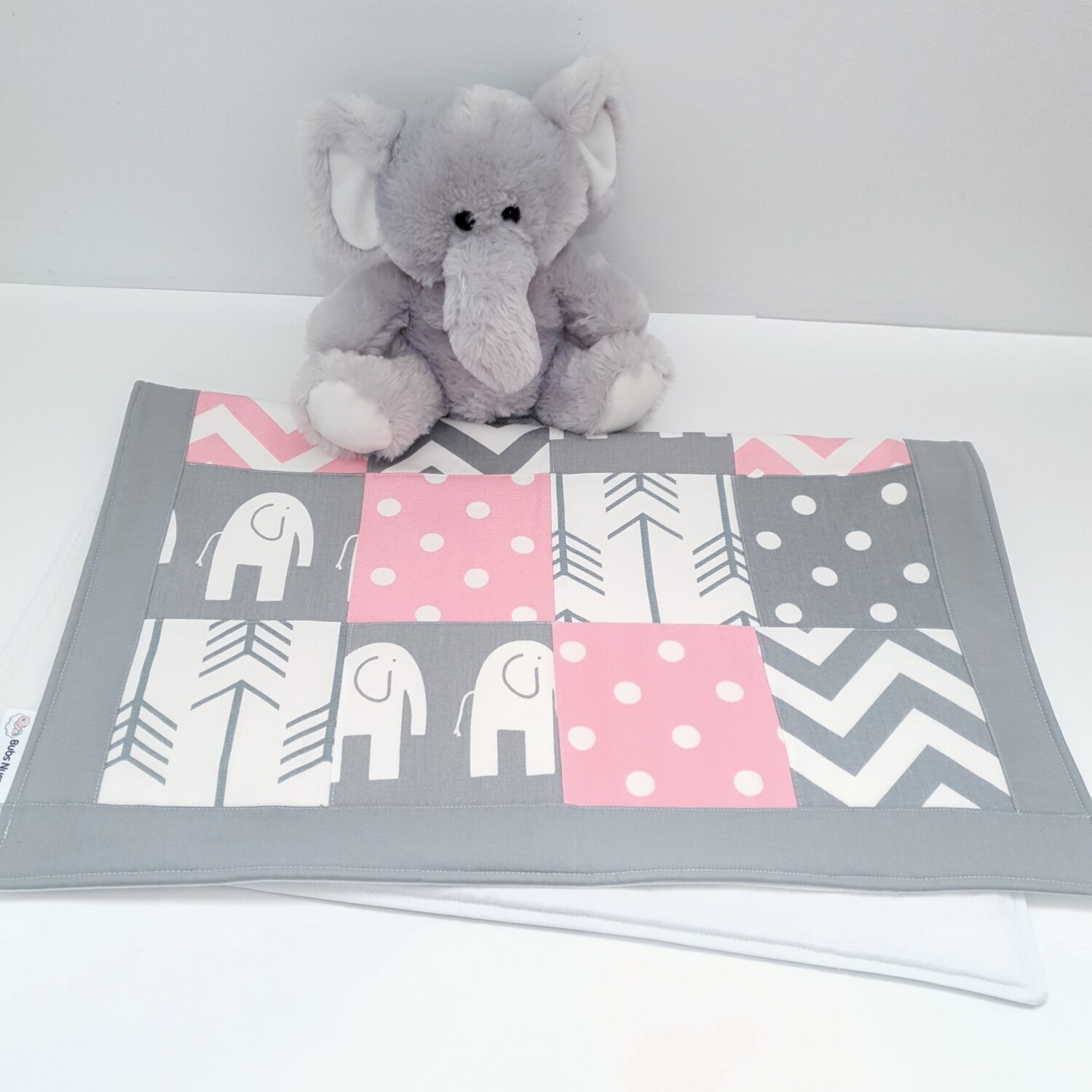 "Elephant" theme Patchwork baby bassinet /pram cotton blanket