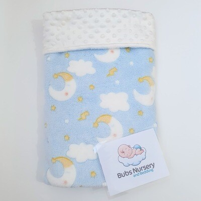 Baby blue Moons & Stars burnout fleece + Minky baby blanket