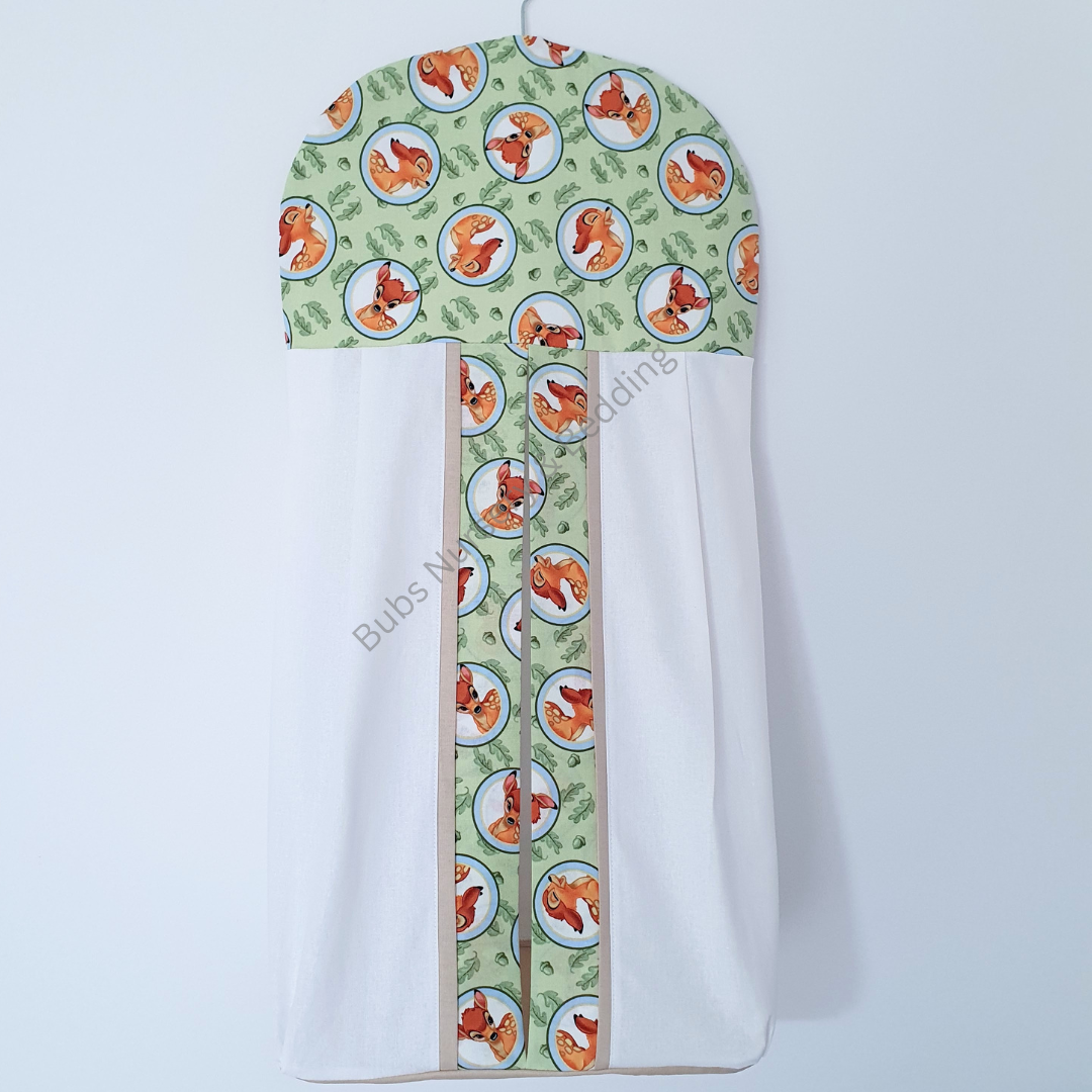 Gender Neutral "Bambi" theme Nappy Stacker - White/Green + Tan