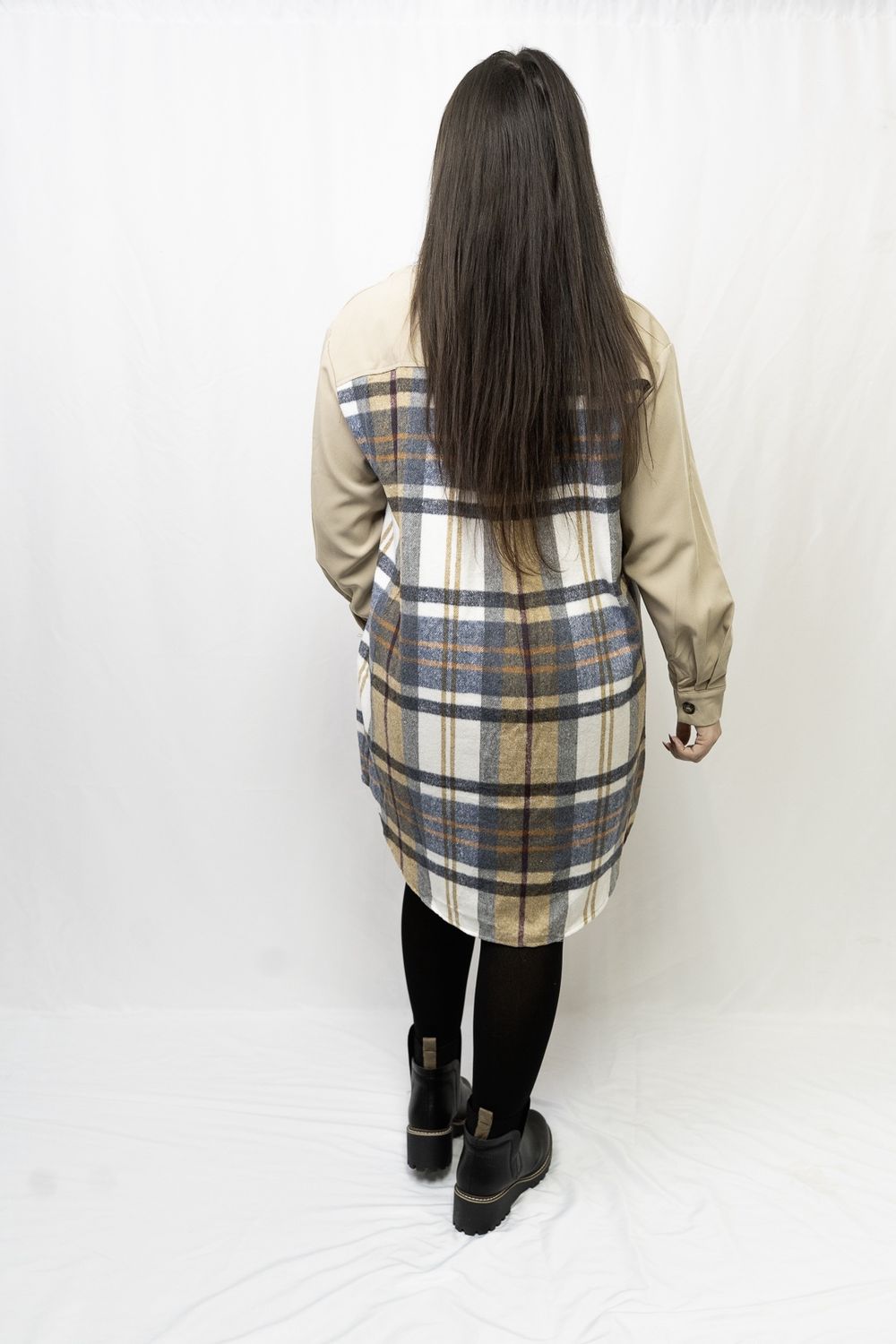 Shayla Plaid Long Sleeve Mini