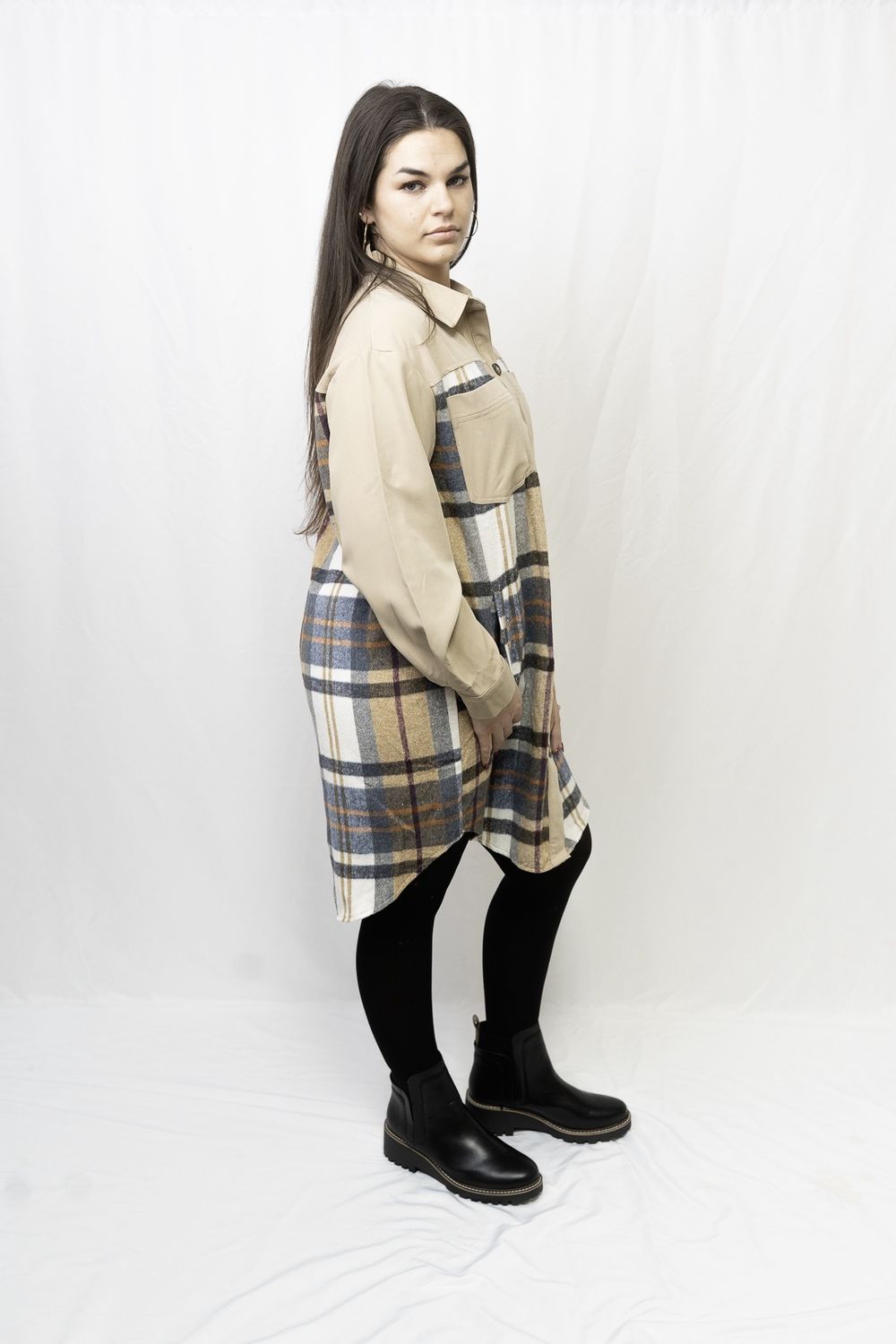 Shayla Plaid Long Sleeve Mini