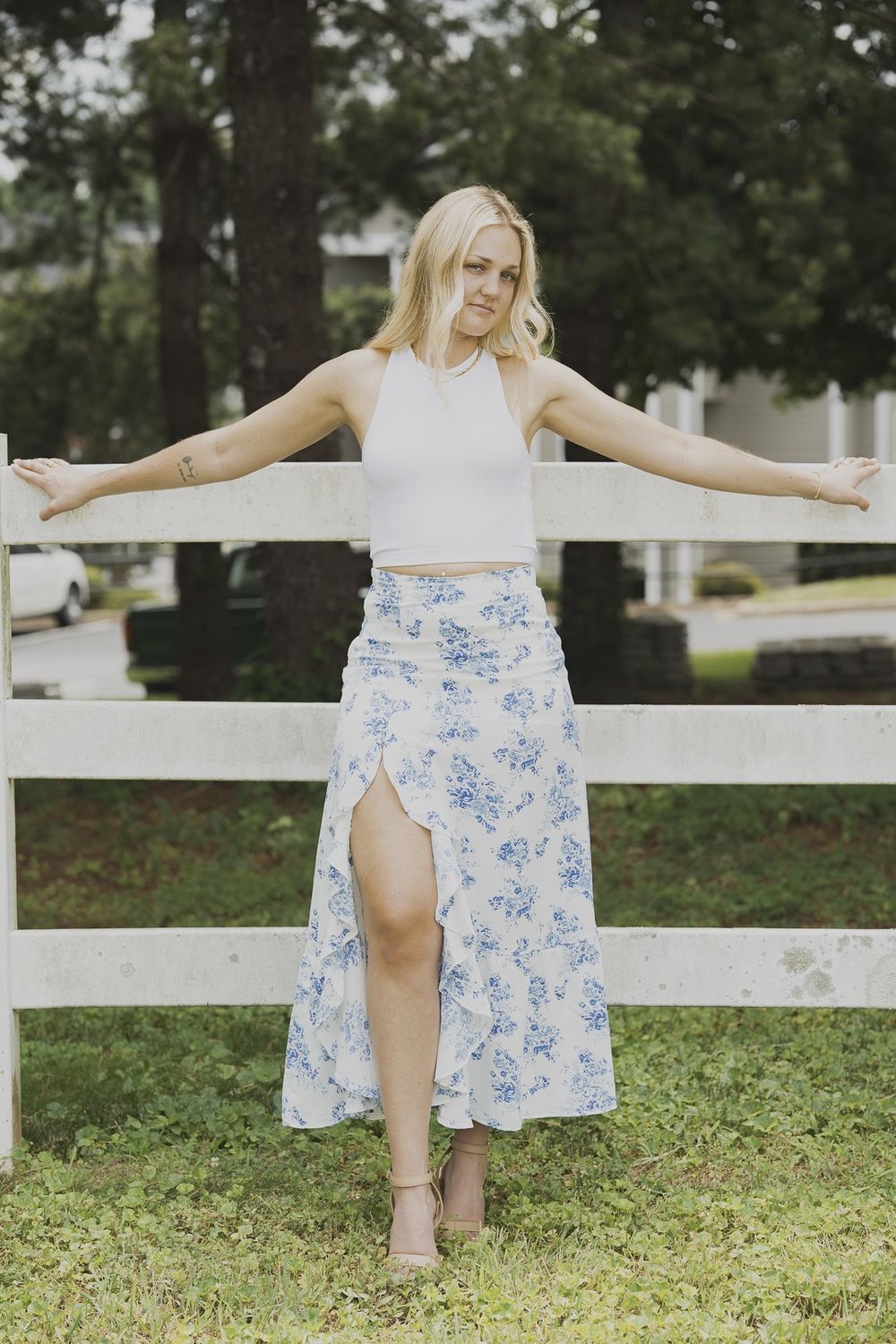 Aubrey Skirt, Color: Sky Blue, Material: 100%Polyester, Size: Small