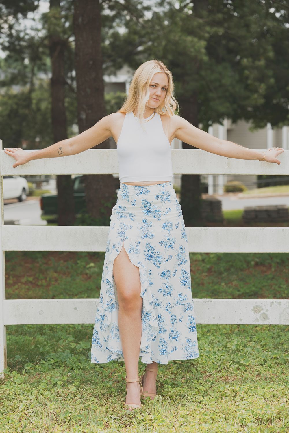 Aubrey Skirt, Color: Sky Blue, Material: 100%Polyester, Size: Small