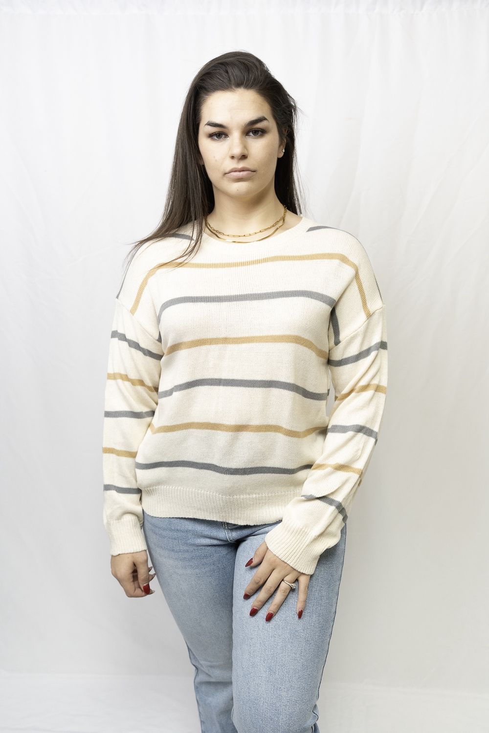 Striped Loose Fit Pullover Sweater