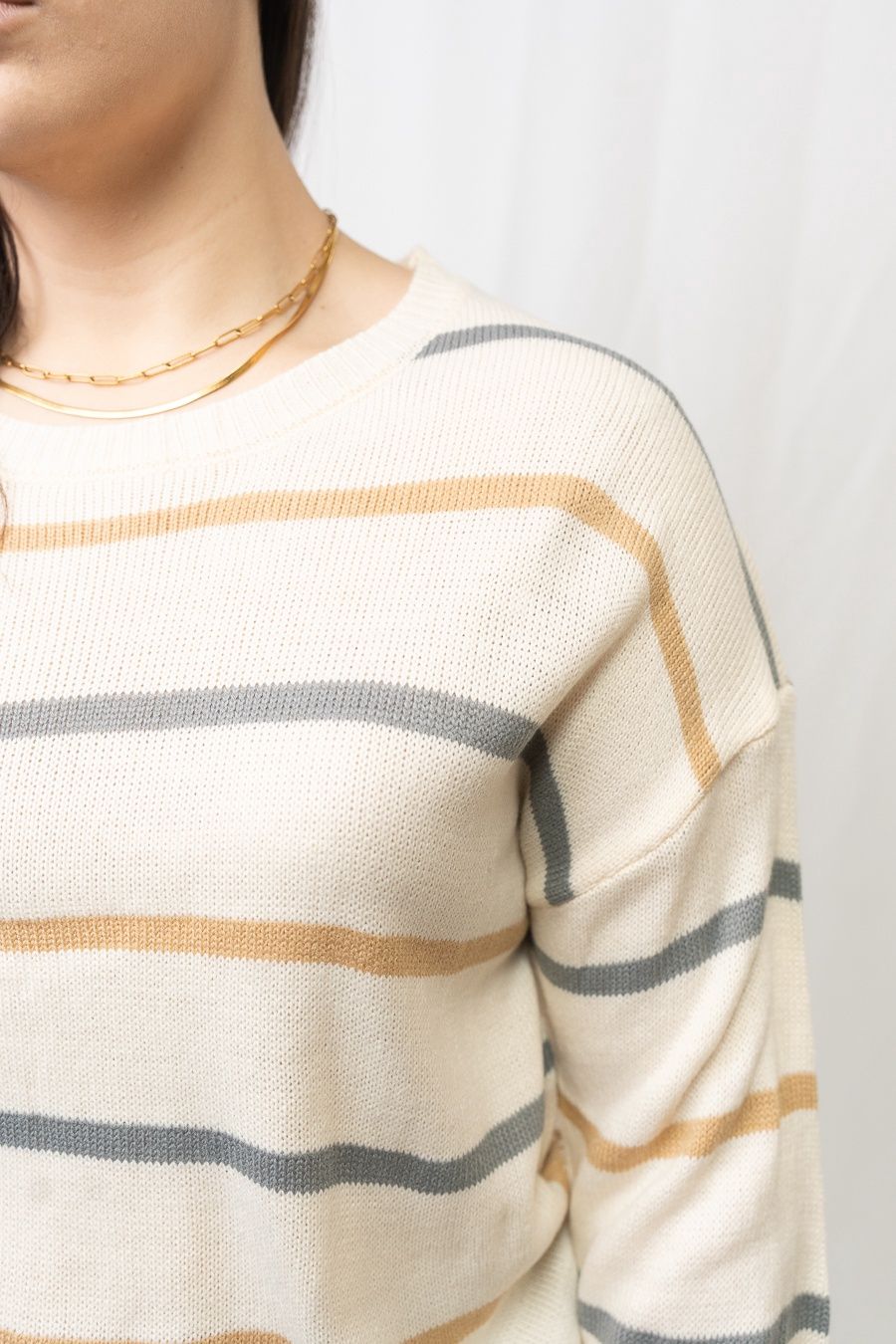 Striped Loose Fit Pullover Sweater