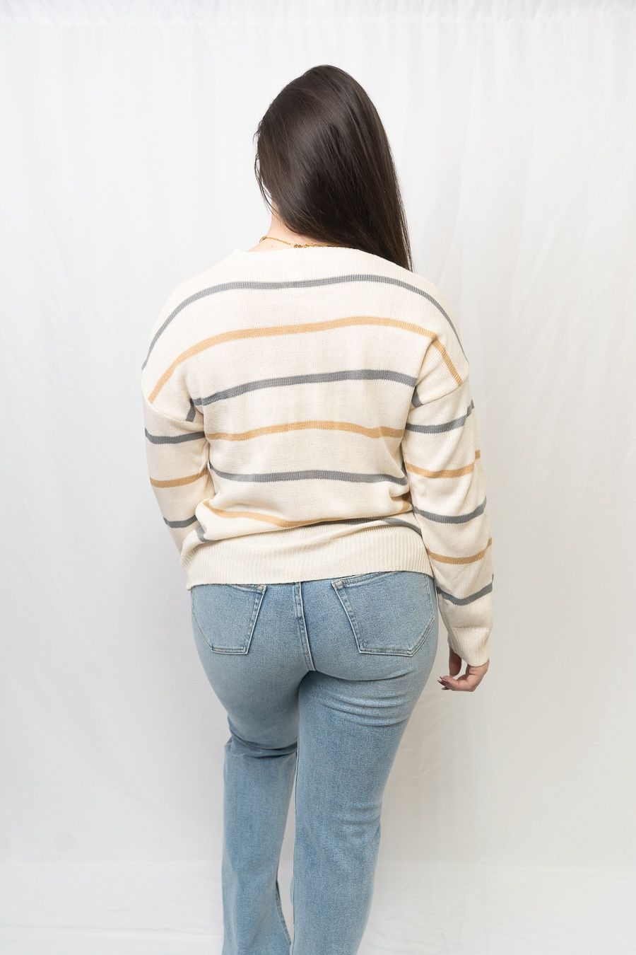 Striped Loose Fit Pullover Sweater