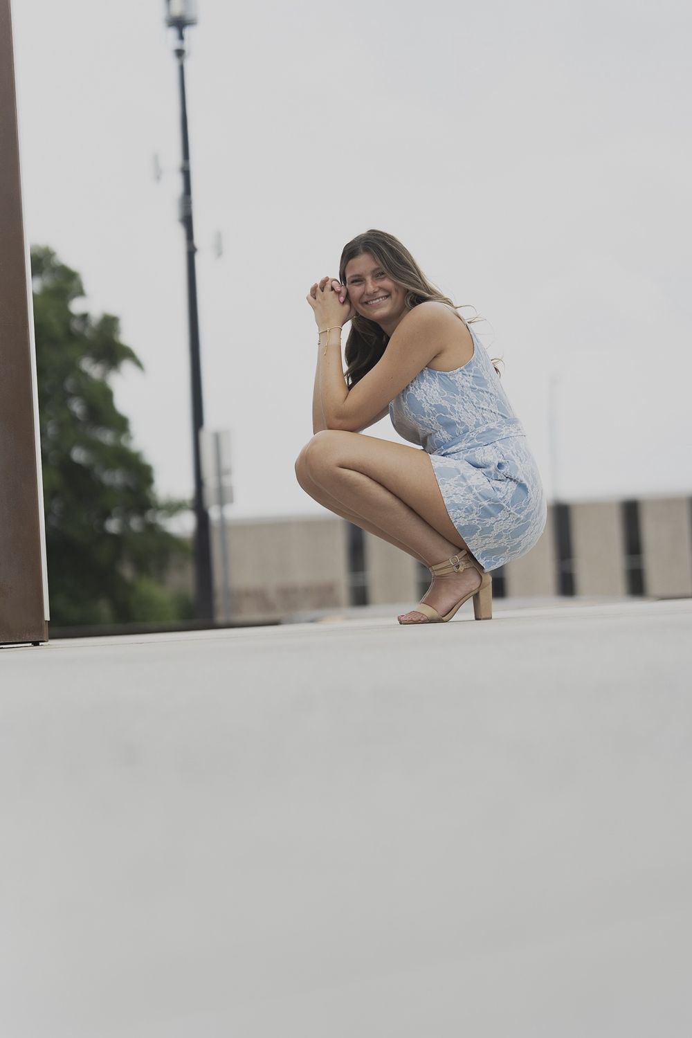 A Woven Bonded Lace Romper