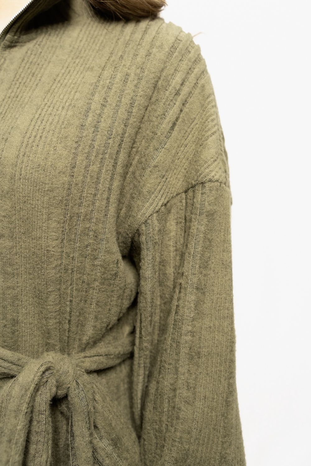 Collar Zipper Long Sleeved Dress