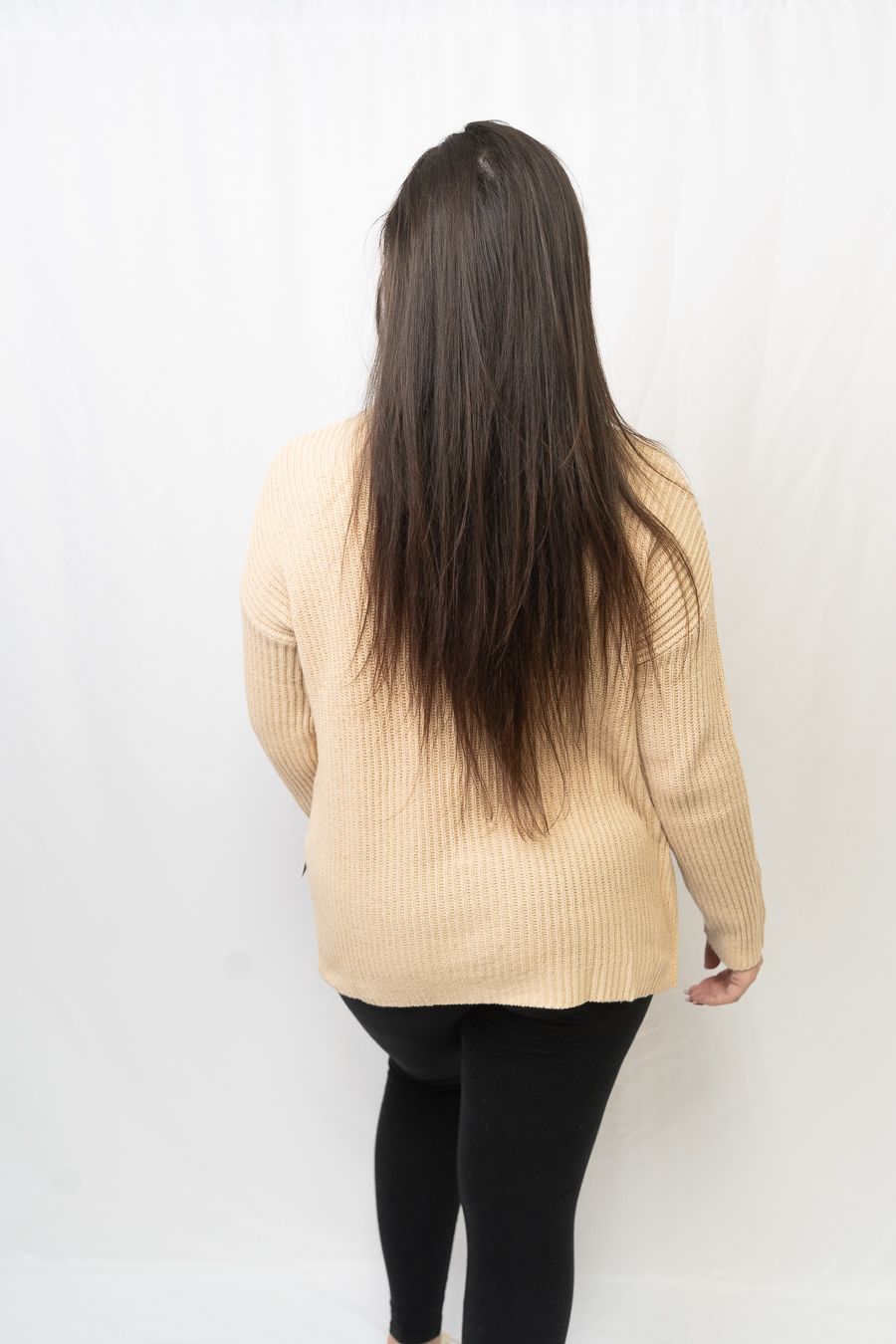 Cable Knit Drop Shoulder Sweater