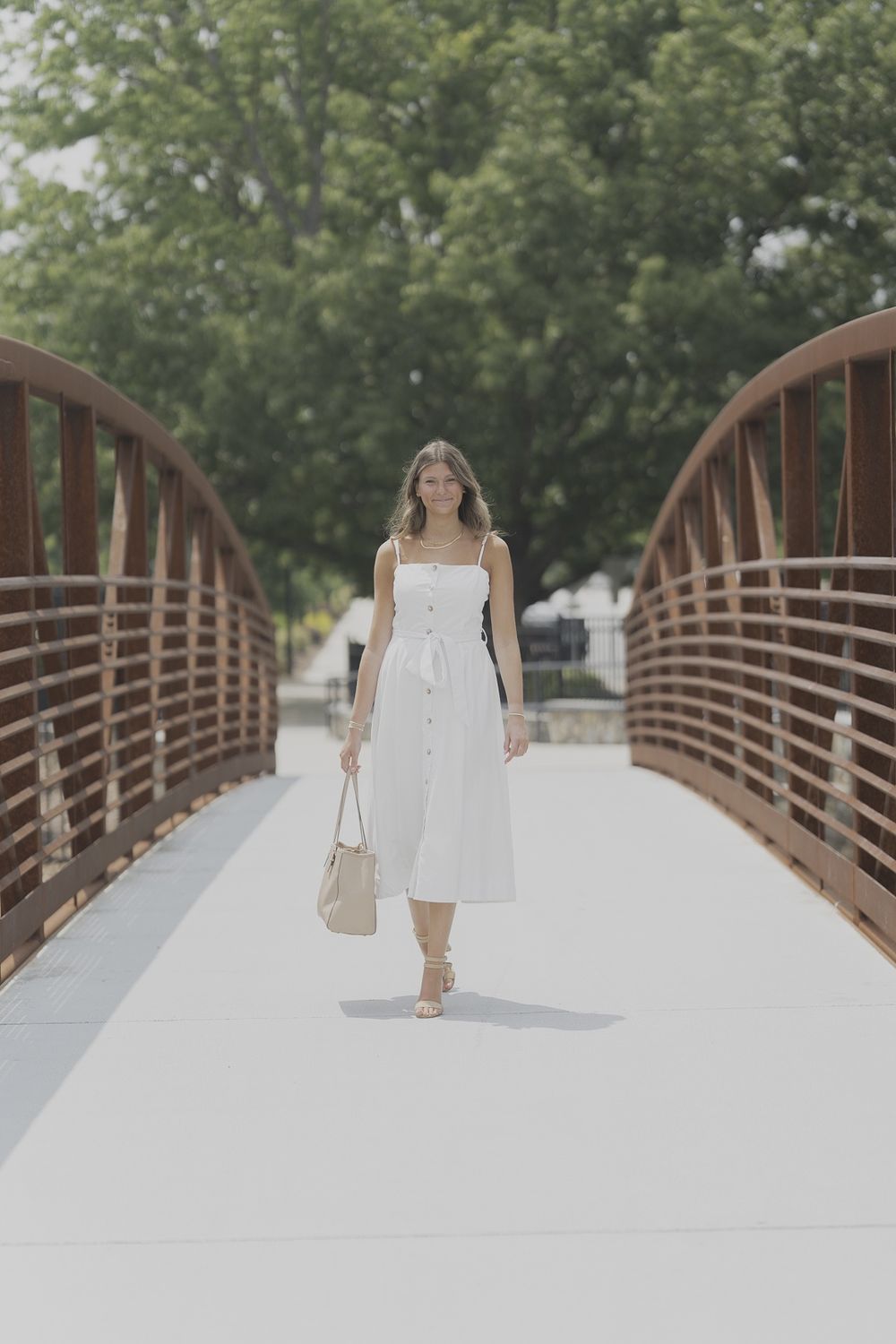 A Solid Woven Midi Dress