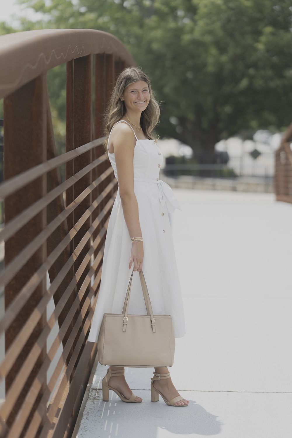 A Solid Woven Midi Dress