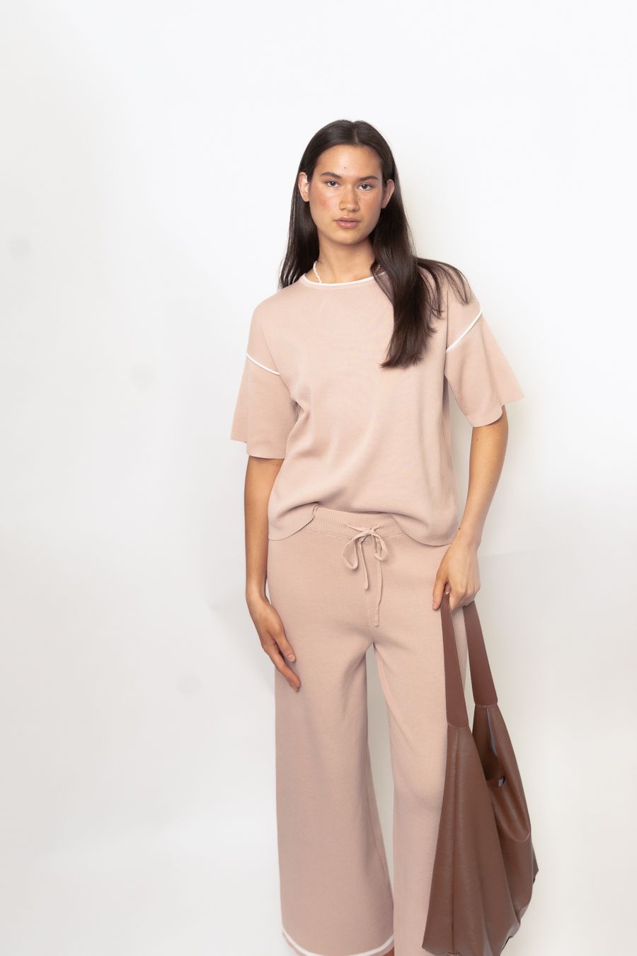 Nola Knit Lounge Set, Color: Khaki, Size: S