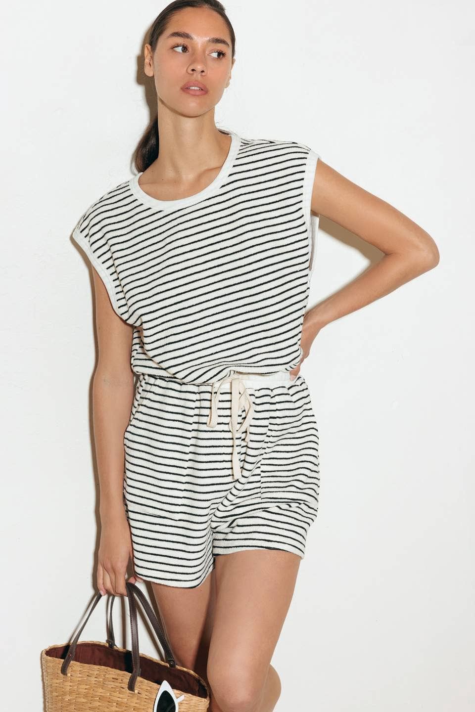 Striped Knit Romper