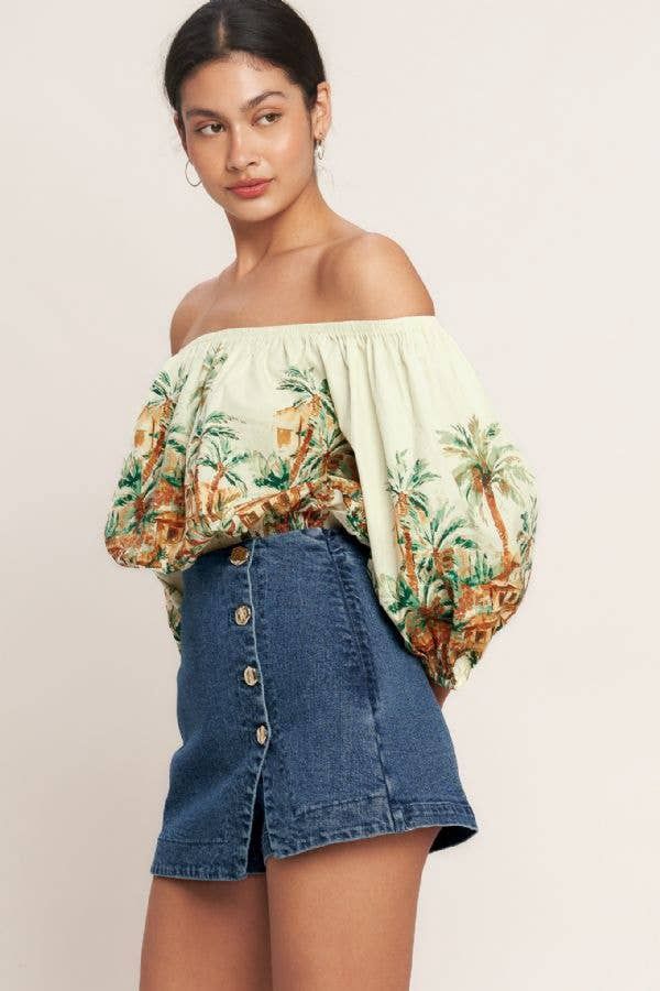 Washed Denim Skort