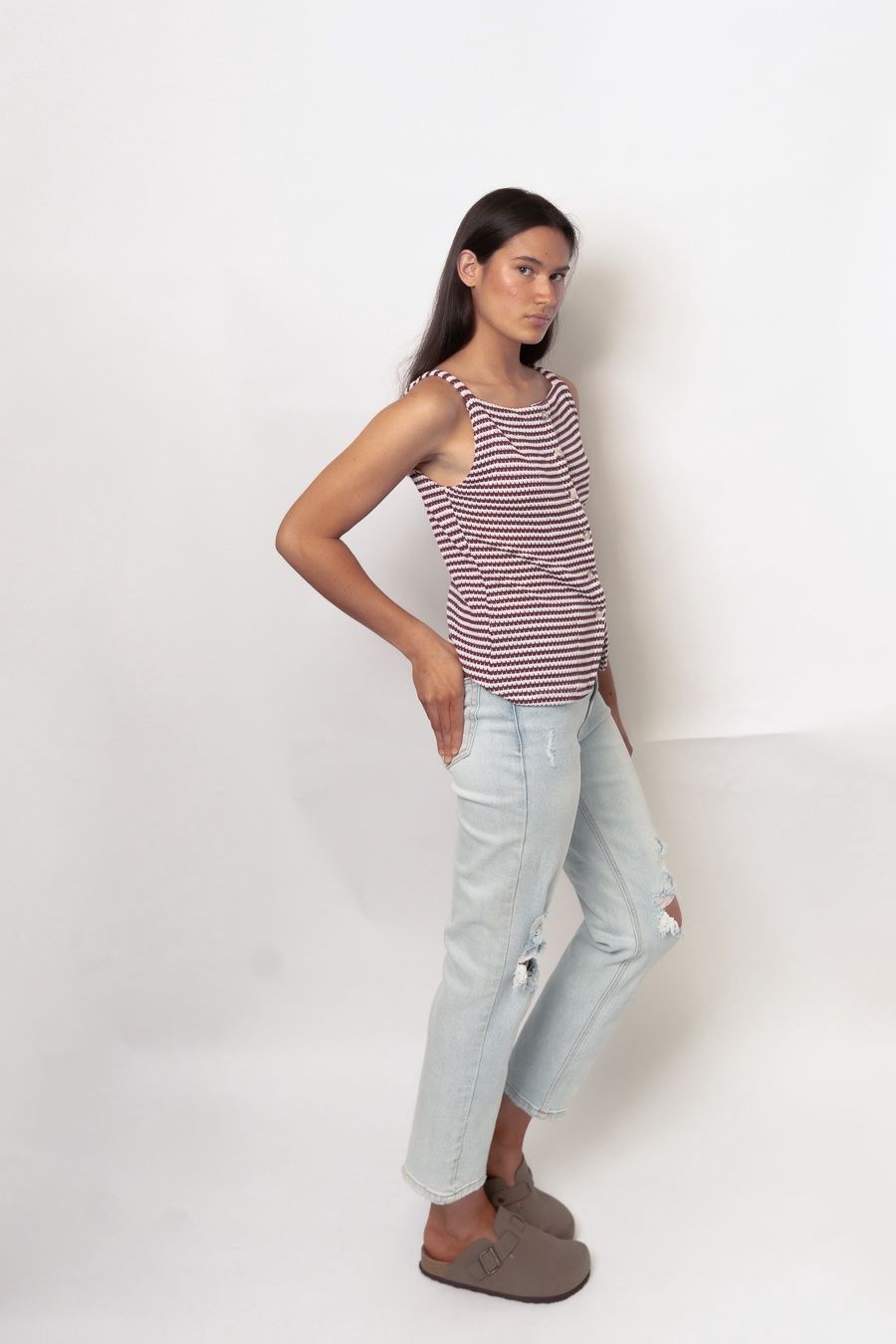Striped  Sleeveless Tank Top