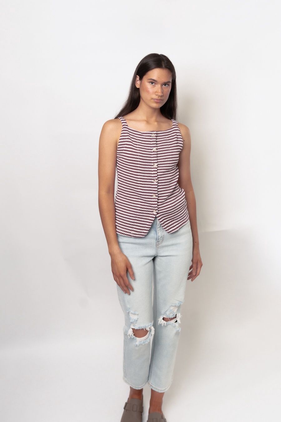 Striped  Sleeveless Tank Top